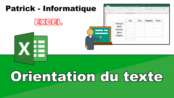 Excel 2019 - Orientation du texte