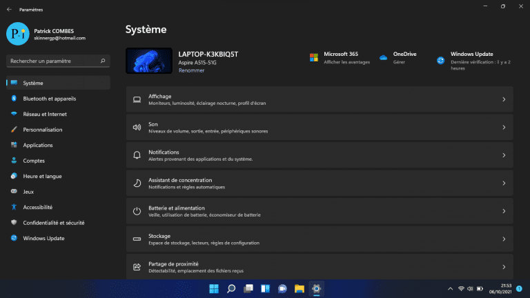 Windows 11 - Les paramètres